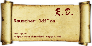 Rauscher Dóra névjegykártya